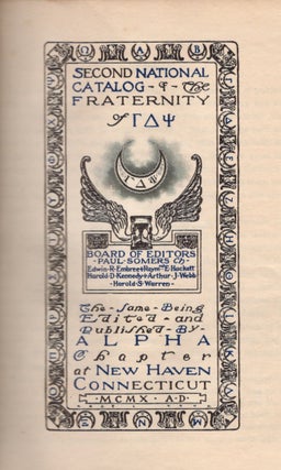 Second National Catalog of the Fraternity of Gamma Delta Psi