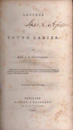 Item #18387 Letters to Young Ladies. Mrs. L. H. Sigourney