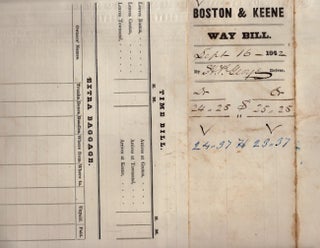 1842 United States Mail Coach. Way Bill From Keene to Groton and Boston