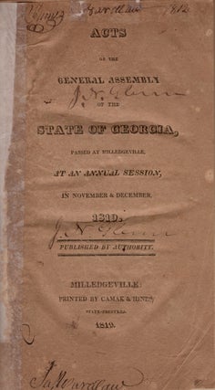 Item #18700 Acts of the General Assembly of the State of Georgia, Passed at Milledgeville, At An...