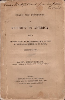 Item #18800 State and Prospects of Religion in America; Being A Report Made at the Conference of...