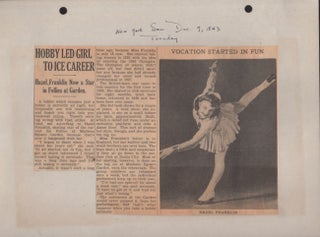 Small Archive of 1940's Ice Follies and Movie Stars Photographs and Clippings.