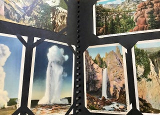 Vintage Postcard Album of color illustrated scenes of Florida, Detroit, Chicago, Ohio, Minnesota, Iowa, Wisconsin, Colorado, New Mexico, Wyoming, Utah, Missouri, New Orleans, Grand Canyon, Yellowstone.
