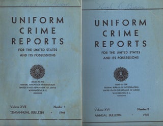 Item #21275 Uniform Crime Reports For the United States and Its Possessions. Federal Bureau of...