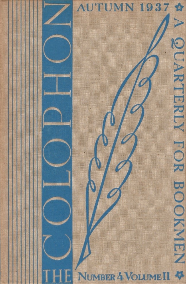 Item #21479 The Colophon new series A Quarterly for Bookmen. Autumn 1937. Frederick B. Jr. Adams, Elmer Adler, Alfred Stanford, John T. Winterich.