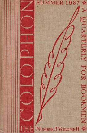 Item #21483 The Colophon new series A Quarterly for Bookmen. Summer 1937. Frederick B. Jr. Adams,...