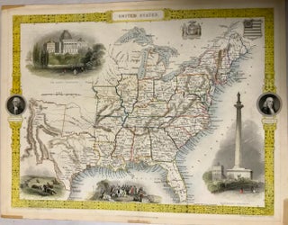 Item #22634 United States 1851 Hand Colored Map. John Tallis, John Rapkin, engraver