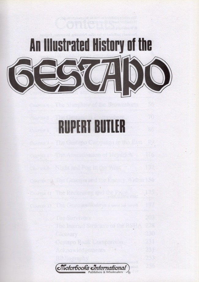 Item #22782 An Illustrated History of the Gestapo. Rupert Butler.