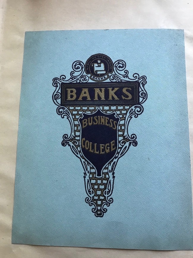 Item #23483 Ca. 1910 Two large scrapbooks of Banks Business College, Philadelphia Pa. Marketing, Brochures, News Clippings, Pictures, etc. Philadelphia Banks Business College.