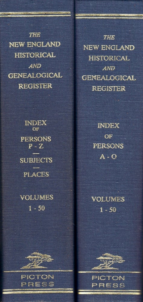 Item #23581 The New-England Historical and Genealogical Register; Volumes 1-50. In two volumes. Index of Persons A-O and Index of Persons P-Z. Josephine Elizabeth Rayne, Effie Louise Chapman, Theodora Kimball.