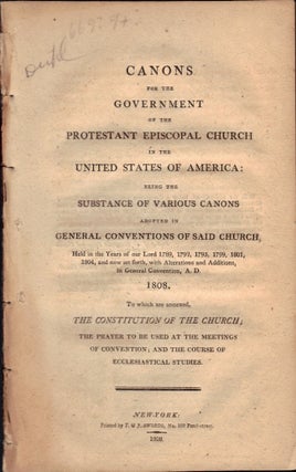 Item #23929 Canons for the Government of the Protestant Episcopal Church in the United States of...