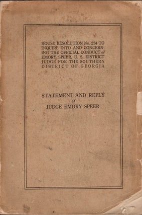 Item #24135 House Resolution No. 234 to Inquire Into and Concerning the Official Conduct of Emory...