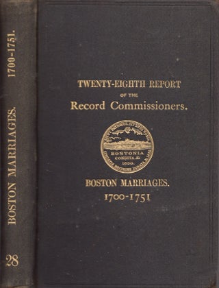 Item #24593 Boston Marriages. 1700-1751. Registry Department of the City of Boston