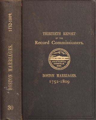 Item #24601 Boston Marriages. 1752-1809. Registry Department of the City of Boston