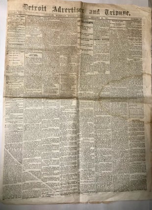 Item #24808 Civil War Era Newspaper Detroit Advertiser and Tribune. October 23, 1863. Detroit,...