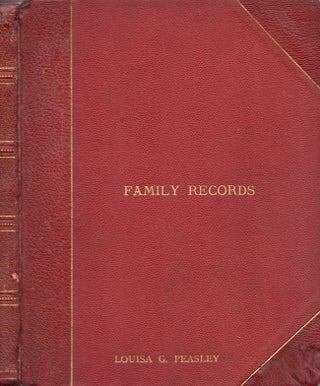 Item #25157 Family Records. Hand-written Manuscript with Original Water Colored Heraldic Coat of...