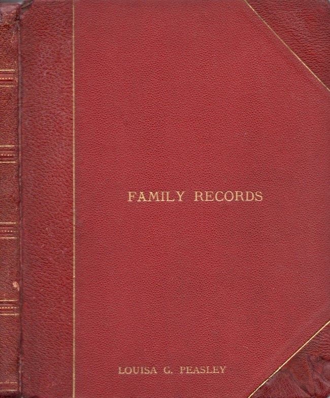 Item #25157 Family Records. Hand-written Manuscript with Original Water Colored Heraldic Coat of Arms. Louisa G. Peasley Burling.