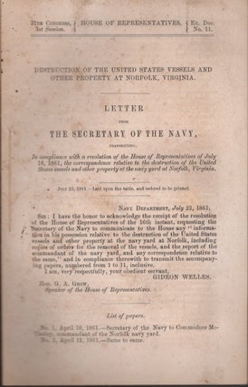Item #25371 Destruction of the United States Vessels and Other Property at Norfolk, Virginia. U...