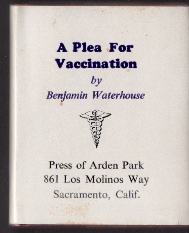 Item #25575 A Plea for Vaccination. Benjamin Waterhouse.