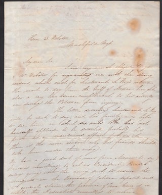 Item #25597 1846 Letter written to Daniel Webster "Vera Cruz is in Revolt" George Bancroft