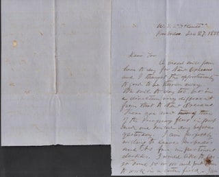 Item #25598 1858 letter written aboard the USS Atlanta in Barbados from a future officer in the...