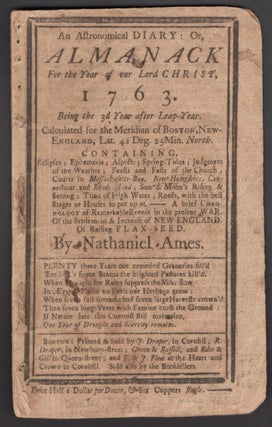 Item #25659 An Astronomical Diary: Or, Almanack For the Year of our Lord Jesus Christ, 1763....
