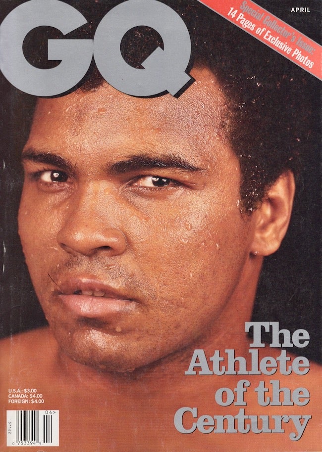 Item #26019 GQ April 1998 (Mohammed Ali cover). Arthur Cooper, in Chief.