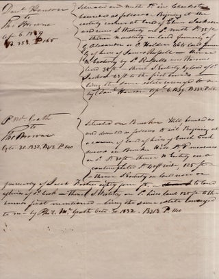 Item #26139 1842 Charlestown manuscript land document concerning two lots & houses. One Tract of...