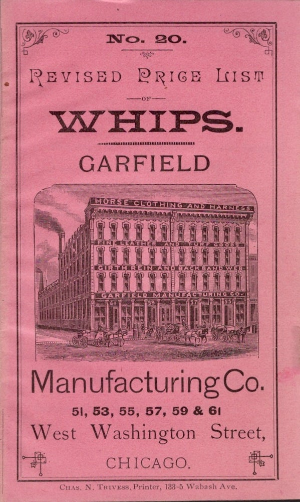 Item #26145 Whips. Garfield Manufactoring Company No. 20 Revised Price List. Garfield Manufacturing Co.