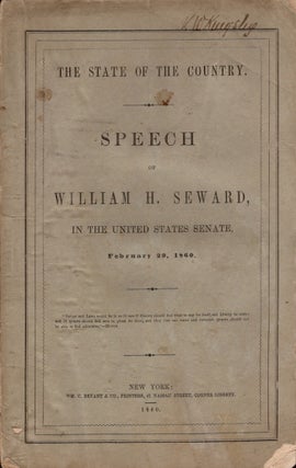 Item #26348 The State of the Country. Speech of William H. Seward In the United States Senate...