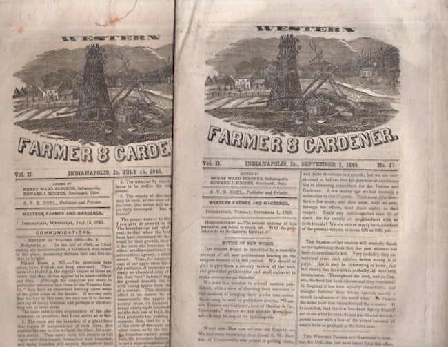 Item #26380 Western Farmer & Gardner. 1846. Two issues. Henry Ward Beecher, Edward J. Hooper.