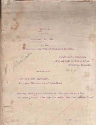 Item #26385 1911 Typescript Petition, Addressed to Secretary of War, William Howard Taft,...