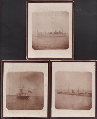 7 Vintage Photographs of Man of War Ships and others