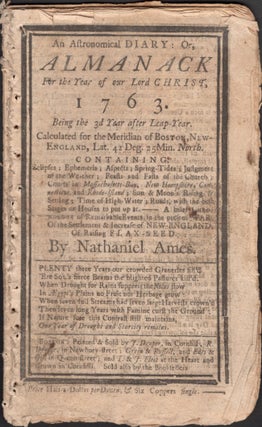 Item #26621 An Astronomical Diary: Or, Almanack For the Year of our Lord Jesus Christ, 1763....