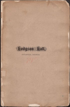 Item #26852 Proceedings of the Dedication of Hodgson Hall, by the Georgia Historical Society, On...
