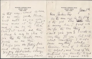 Item #26934 1915 World War I era two page hand written letter to "Johnstone" with reference to...