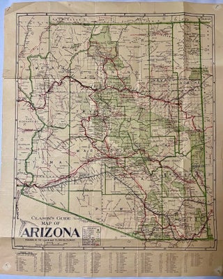 Item #26940 Clason's Guide Map of Arizona. Clason Map Co