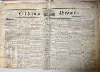 Item #26942 California Chronicle. San Francisco, Saturday Morning December 1, 1855. Frank Soule...