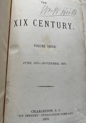 The XIX Century. Volume Third. June, 1870-November, 1870