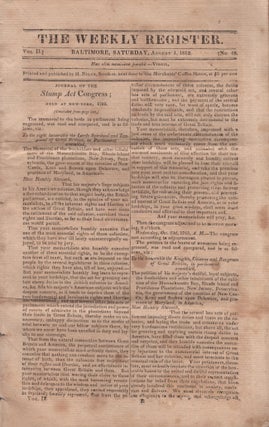 The Weekly Register. Vol. II. Nos. 27-52