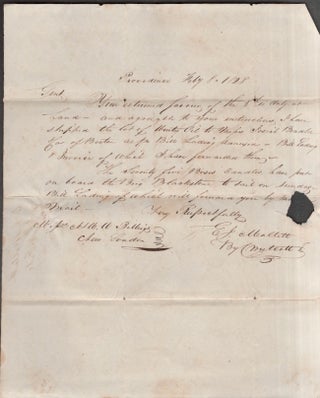 1828 Group of 7 Handwritten Letters from E. J. Mallett (Providence, Rhode-Island) to N & WW Billings (New London, Connecticut) Regarding Shipment of Goods, Including Opium, from Boston to New York