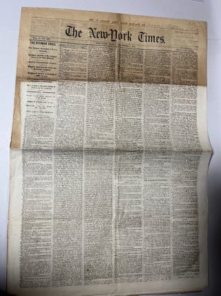 Item #27703 New York Times. New York, Friday, December 21, 1860. "The Disunion Crises. The Formal...