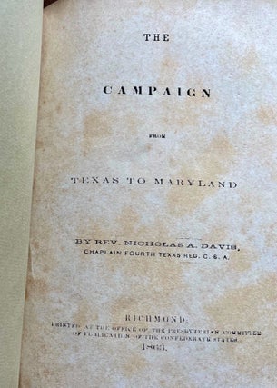 The Campaign From Texas to Maryland