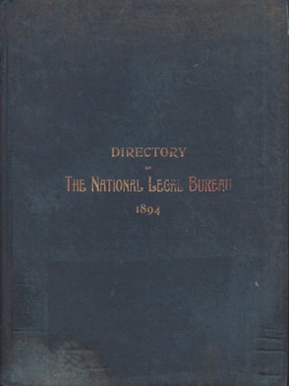Item #28250 The Directory of the National Legal Bureau Containing A List of the Members of the...