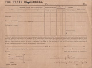 Item #28350 1863-1864 State of Georgia Pay Document. Written names and dates are very faded....
