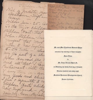 Genealogical History of Deacon Stephen Hart and His Descendants, 1632. 1875.