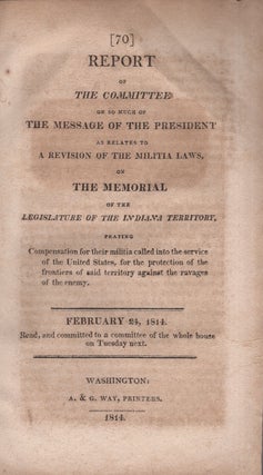 Item #28941 Report of the Committee on so Much of The Message of the President As Relates to a...