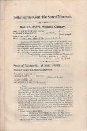 Item #28942 To the Supreme Court of the State of Minnesota. District Court, Winona County....