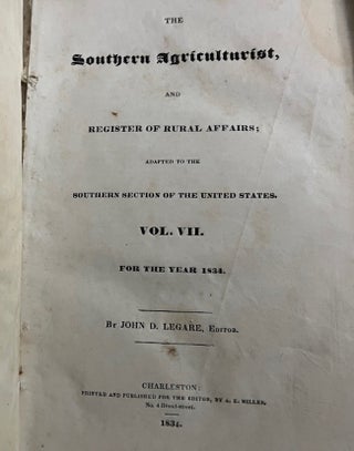 Item #28978 The Southern Agriculturist, and Register of Rural Affairs; Adapted to the Southern...