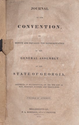 Item #29005 Journal of the Convention to Reduce and Equalize the Representation of the General...